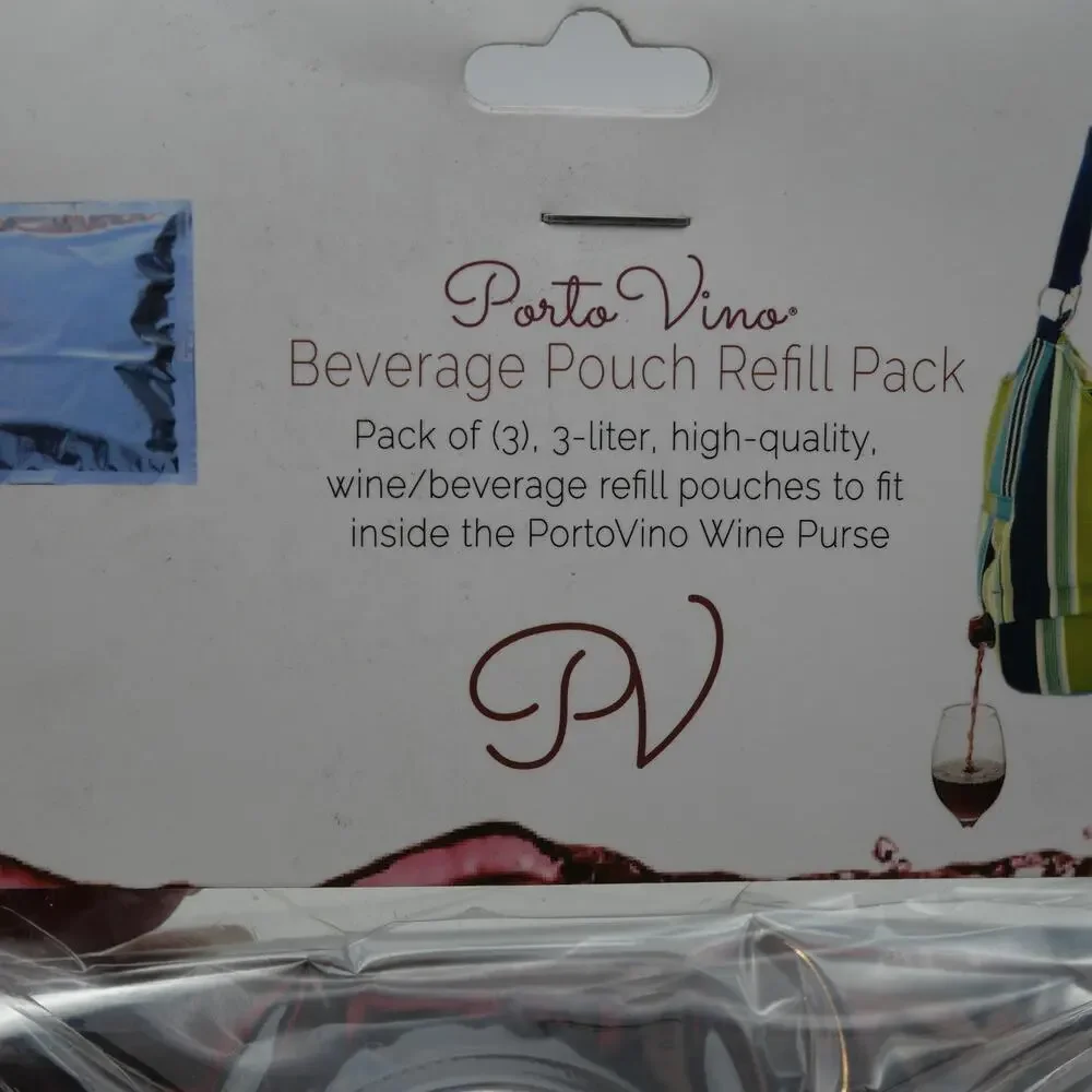 NEW Porto Vino Refill Dispenser Pouches for Wine Purse 3 Pack of 1.5L Each